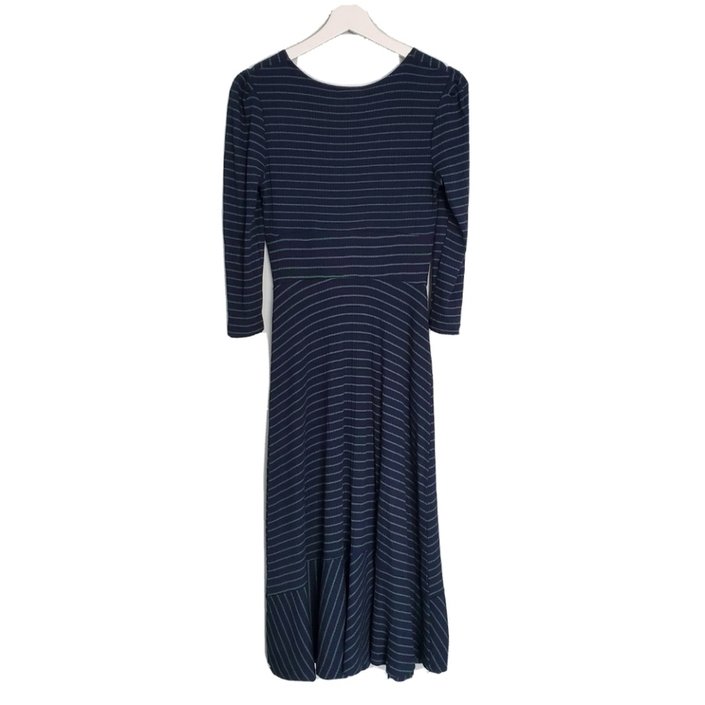 Anthropologie Maeve Flores Striped Midi Dress Flare - Picture 3 of 5
